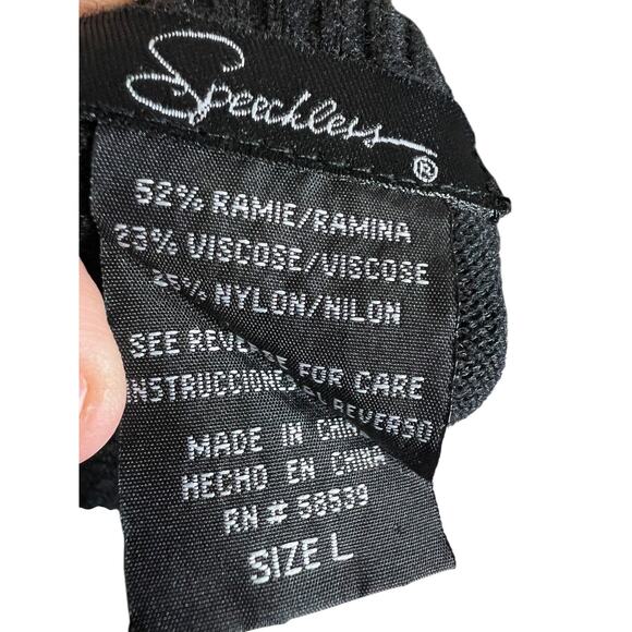 Cardigan Sweater Black Beaded Floral Cropped Knit Top Missing Buttons - Picture 7 of 7